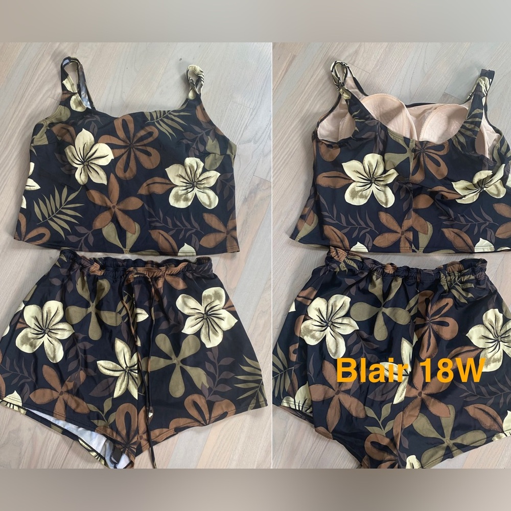 Women's Plus Size Swimsuit Tankini Top and Shorts